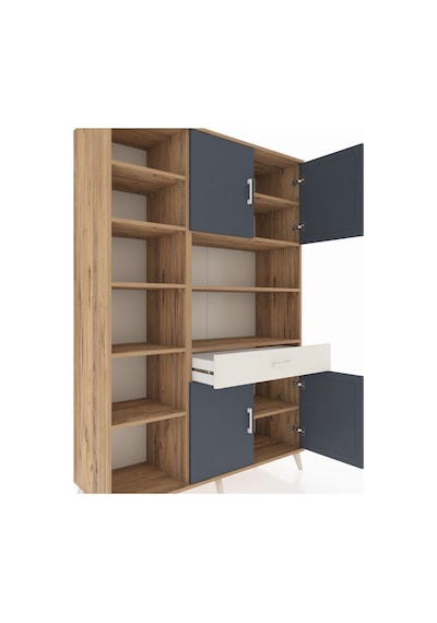 Hyperion Dolap 10 Raflı Tek Çekmeceli 4 Kapaklı 132x44x195 Çam-antrasit/aytaşı Antrasıt/aytası Hyperion Dolap 10 Raflı Tek Çekmeceli 4 Kapaklı 132x44x195 Çam-antrasit/aytaşı Antrasıt/aytası