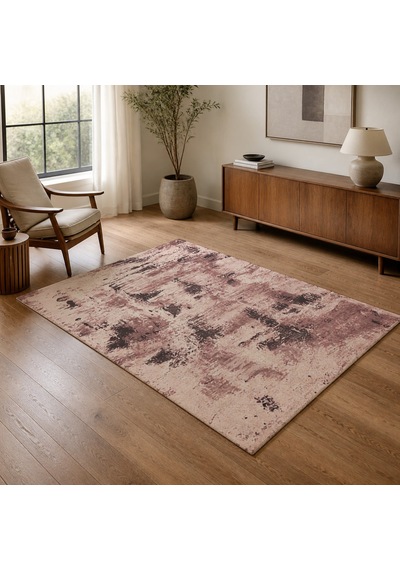Kartela Halı Nivo Halı Kaymaz Taban Makinede Yıkanabilir Halı Gül Kurusu - 80 X 120 Cm