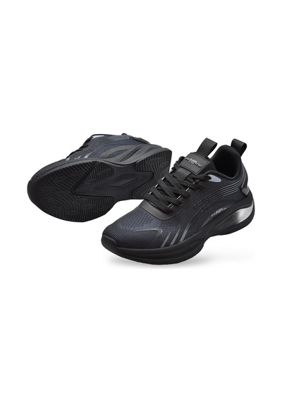 Papatay 241-1626 Tam Ortopedik Taban Günlük Unisex Spor Ayakkabı Yazlık Fileli Siyah