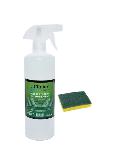 Clintex Kimya Saf Ipa Spreyli Izopropil Alkol Yüzey Temizleyici 750 ML + Sünger