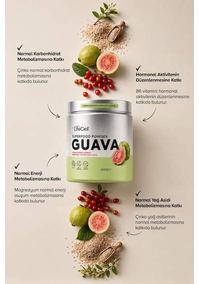 Guava Superfood Powder Guava İçeren Toz Takviye Edici Gıda