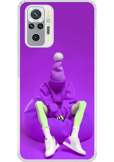 Xiaomi Redmi Note 10 Pro Uyumlu Şeffaf Kılıf No Face 6 Tasarımlı