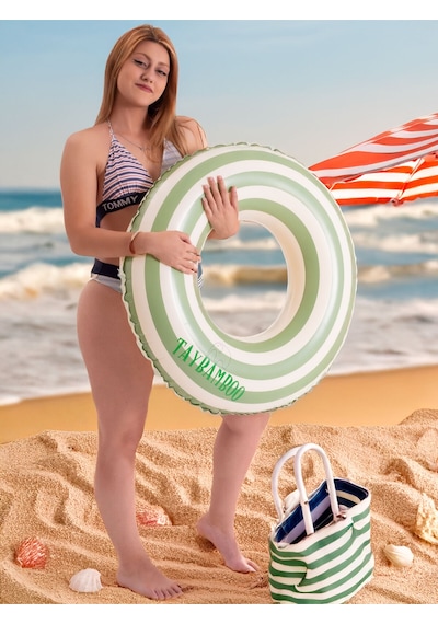 Fuuny Yüzme Simidi 76cm Çizgili Yeşil