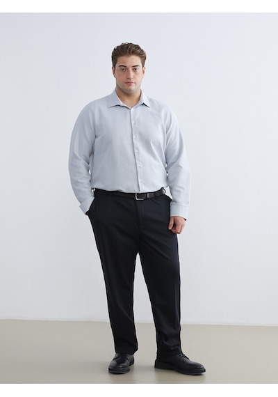 Lcw Busıness Gri Slim Fit Uzun Kollu Armürlü Erkek Gömlek
