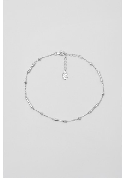 Minimal Tasarım 18 Ayar Beyaz Altın Kaplama 24 Cm Gümüş Hal Hal Beyaz