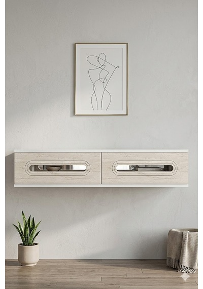 Da1220bts Rany Dresuar , Antre Hol Rafı Beyaz-traverten-silver 120cm