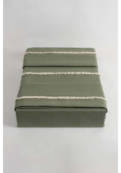 Koza Home Boho Saçaklı Yeşil Nevresim Takımı Çift Kişilik 200 X 220 7030a Yeşil