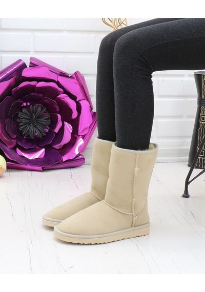 Nesilshoes Nesil Shoes Etna Ten Süet Orta Boy Agh Kadın Bot Bej-süet