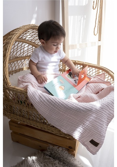 Zeypba 4 Katlı Müslin Bebek-çocuk Müslin %100pamuk 100x100 CM Pudra