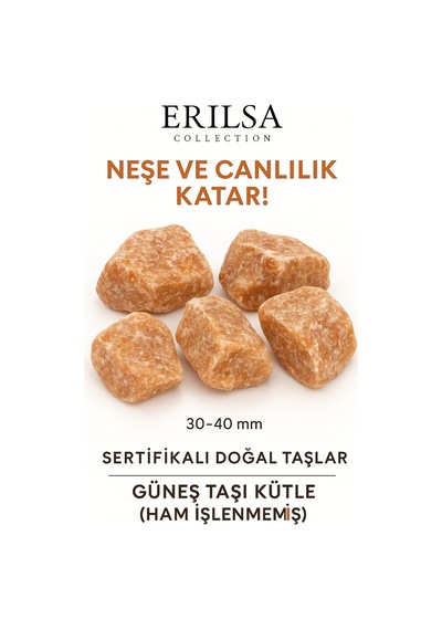 Sertifikalı Ham İşlenmemiş Güneş Taşı Kütle El Taşı Yaşam Ene