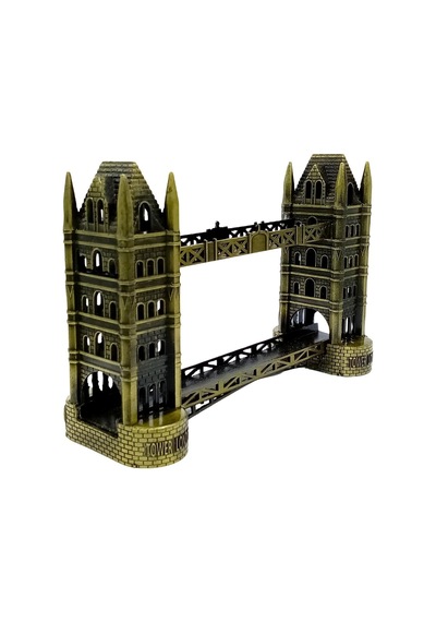 Vintage Metal Londra Köprüsü Tower Bridge Antik Bronz 16 Cm