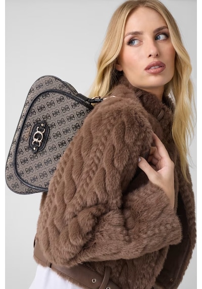 Guess Samantha Logo Kadın Omuz Çantası Hwjt2313190 Siyah
