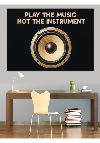 "play The Music" Enstrüman Dekoratif Kanvas - Mdf Ahşap Tablo