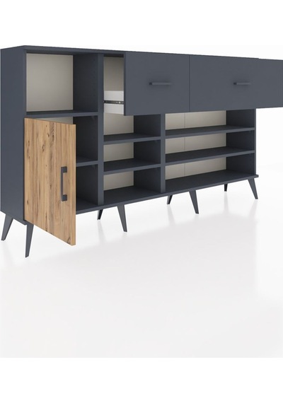 Arges Konsol 6 Raflı 2 Çekmeceli Tek Kapaklı 176x30x99 Antrasit-çam/antrasit Atlas Çam/antrasıt - Antrasıt Arges Konsol 6 Raflı 2 Çekmeceli Tek Kapaklı 176x30x99 Antrasit-çam/antrasit Atlas Çam/antrasıt - Antrasıt