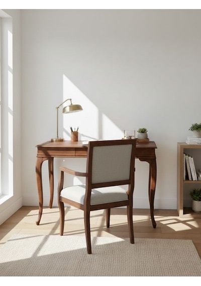 Regnum Fransız Still Ahşap Çalışma Masası 80x125 Açık Ceviz