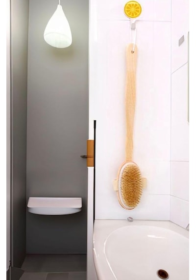 At Kılı Banyo Fırçası Saplı Doğal Selülit Karşıtı Sapı Çıkabilen Ahşap