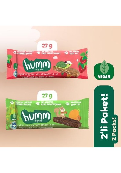 Organik Vegan Yulaf Bar Atıştırmalık Paketi - 2 Adet 2 Çeşit 55 G