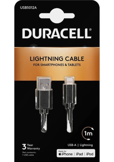 Duracell Sync/Charge Kablo1 Metre Siyah