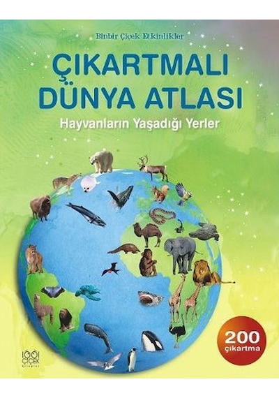 Çıkartmalı Dünya Atlası: Hayvanların Yaşadığı Yerler - Ruth Brocklehurst - 1001 Çiçek