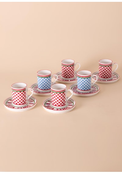 The Mia Cucina Türk Kahvesi Fincan Takımı 6 Kişilik Çok Renkli