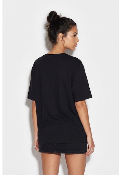 Shade Kadın Bisiklet Yaka Nakış Ve Boncuk İşlemeli Oversize T-shirt 2221 60286122 - Siyah