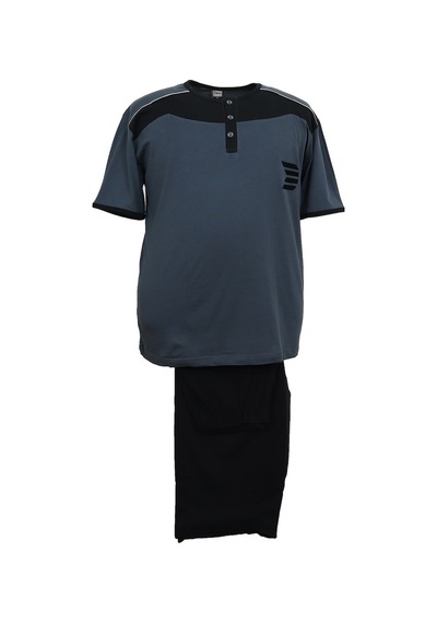 Erkek Büyük Beden Battal Boy Tişört-Kapri Pijama Takımı (545824295)