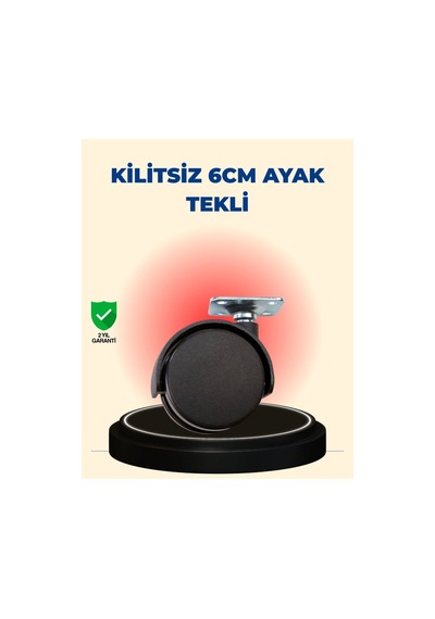 Masa Ve Sehpa İçin 6 Cm Kilitsiz Ayak Tekli Kırmızı Kırmızı