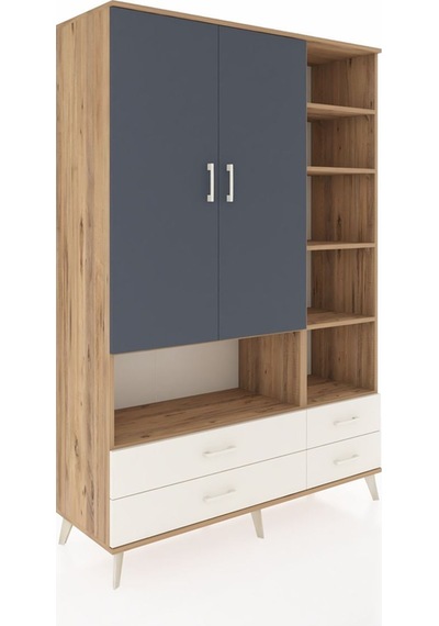 Hyperion Dolap 10 Raflı 4 Çekmeceli 2 Kapaklı 132x44x195 Çam-antrasit/aytaşı Antrasıt/aytası Hyperion Dolap 10 Raflı 4 Çekmeceli 2 Kapaklı 132x44x195 Çam-antrasit/aytaşı Antrasıt/aytası