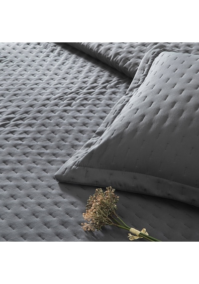 Linens Gardenia Çift Kişilik Yatak Örtüsü Seti Antrasit