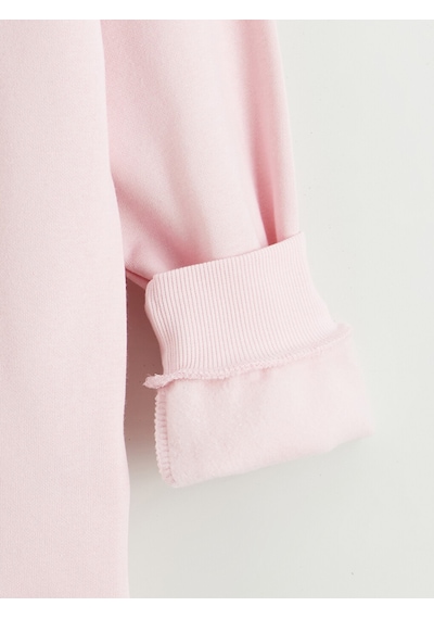 Lcw Comfort Pembe Nakışlı Oversize Kadın Kalın Sweatshirt