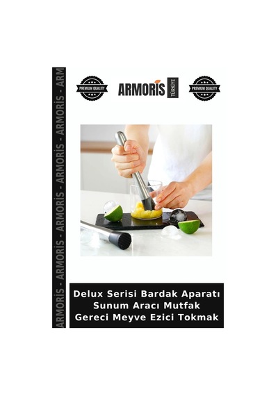 Delux Serisi Bardak Aparatı Sunum Aracı Mutfak Gereci Meyve Ezici Tokmak