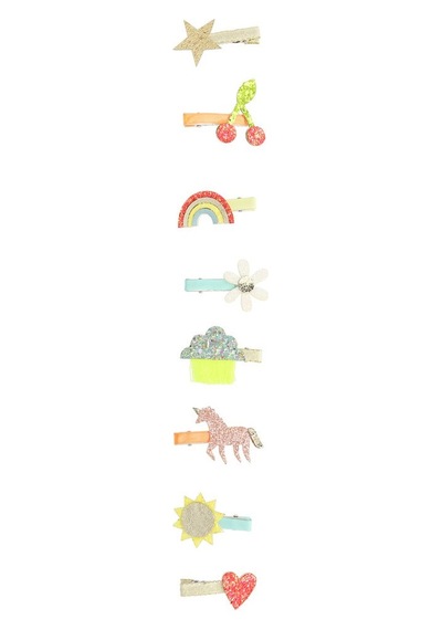 Meri Meri - Icon Hair Clips - İkon Tokalar - 8'li Çok Renkli