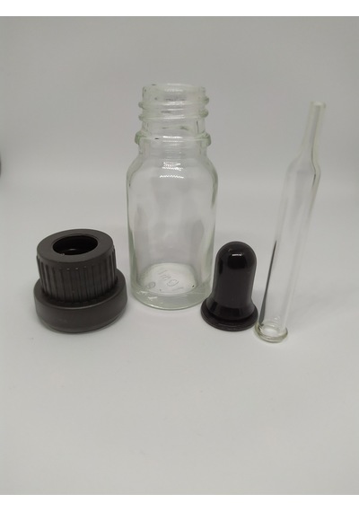 10Ml Cam Şeffaf Şişe İnce Cam Damlalıklı Kırılır Kapak (10 Adet)