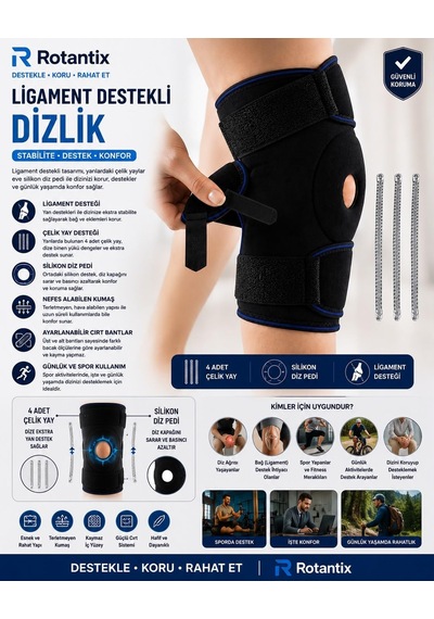 Patella Ve Ligament Destekli Dizlik Menisküs Ve Çapraz Bağ Desteklii Ayarlanabilir Ortopedik Diz Kors Genel