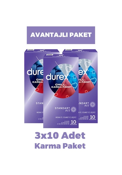 Durex Chill Prezervatif 10'lu 3 Adet
