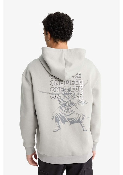 Defacto One Piece Boxy Fit Kapüşonlu Sırt Baskılı Sweatshirt E9297ax25augr454 Gri