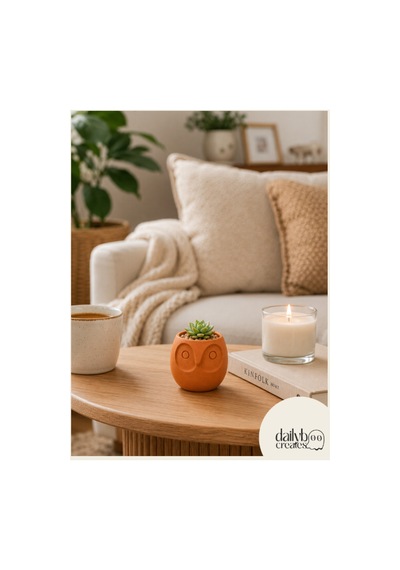 Dekoratif Baykuş Kafası Saksı-bitki,çiçek,kaktüs Ve Sukulent Saksısı-modern Tarz Saksı