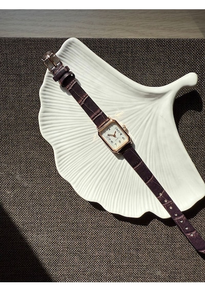 Rubsey Vintage Kadın Kol Saati Retro Minimal Deri Dordon Rose Kasa Gri
