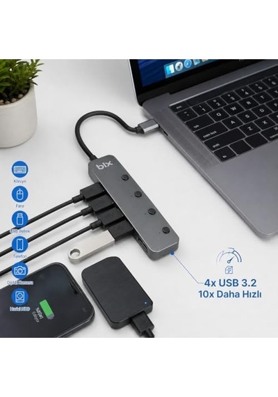 Bx20hb Type-c&apos Den 4 Port Usb 3.2 Hub 01