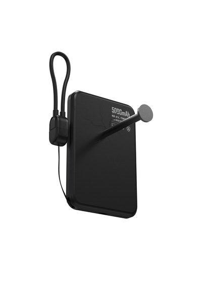 Bix Pb51 5000mah 15w Magsafe Manyetik Kablosuz Şarjlı 20w Type-c Semi-solid Bataryalı Dahili Kablolu Mini Powerbank Siyah