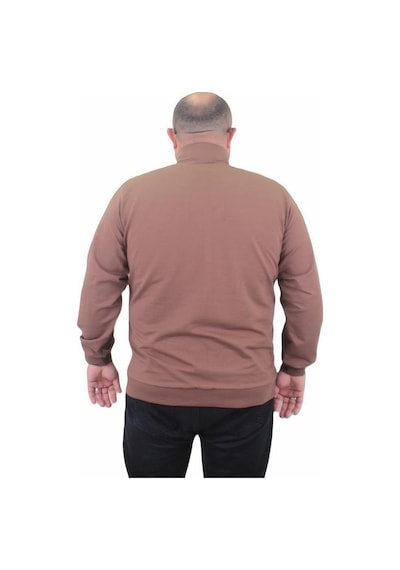 Starbattal Büyük Beden Basic Mevsimlik Fermuarlı Sweatshirt 22750 Taba-Taba