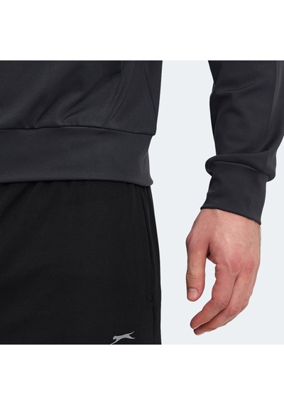 Slazenger KLOTEN IN Erkek Fermuarlı Dik Yaka Cepli Koyu Gri Eşofman Takımı