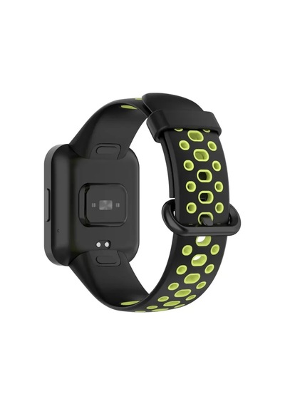 Newface Xiaomi Redmi Watch 2 Spor Delikli Kordon - Siyah-yeşil