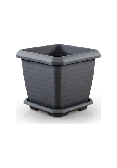 Omnipazar So-hk04 Hisar Kare Tabaklı Saksı 44 Lt No 4 Antrasit 116