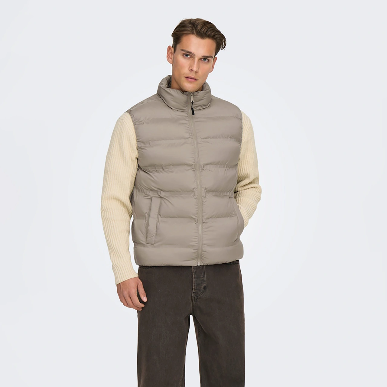 Only & Sons Union Seamless Life Erkek Krem Yelek 22034830-dte Krem