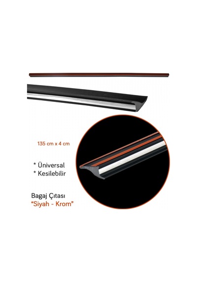 Bagaj Çıtası Kromlu Spoiler Universal 135 Cm Siyah