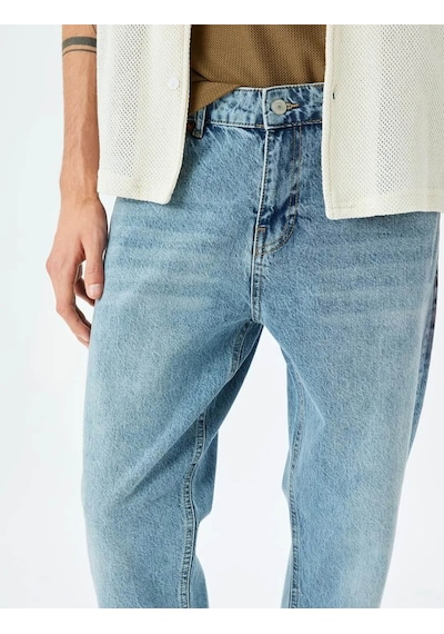Koton Tapered Fit Joe Açık İndigo Erkek Jean Pantolon 5sam40023nd Açık İndigo