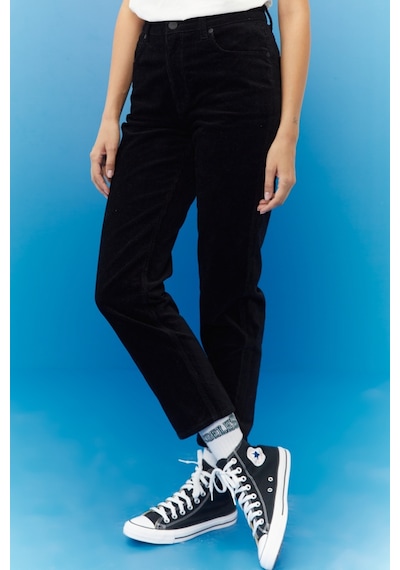 Lee Carol Cropped Straight Fit Yüksek Bel Esnek Jean Kot Pantolon L30UBF01 Siyah