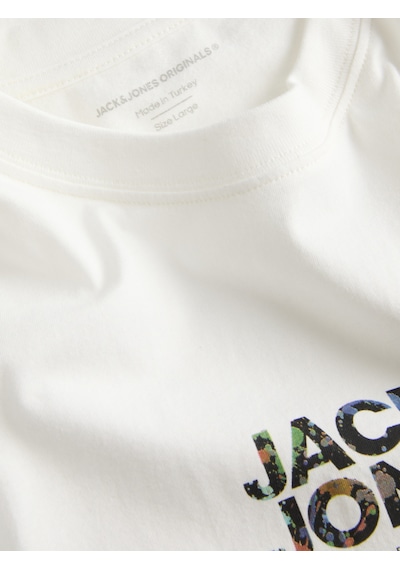 Jack & Jones Erkek Bisiklet Yaka Gögüs Baskili Tisört - New Plas - 12310180 Beyaz Jack & Jones Erkek Bisiklet Yaka Gögüs Baskili Tisört - New Plas - 12310180 Beyaz