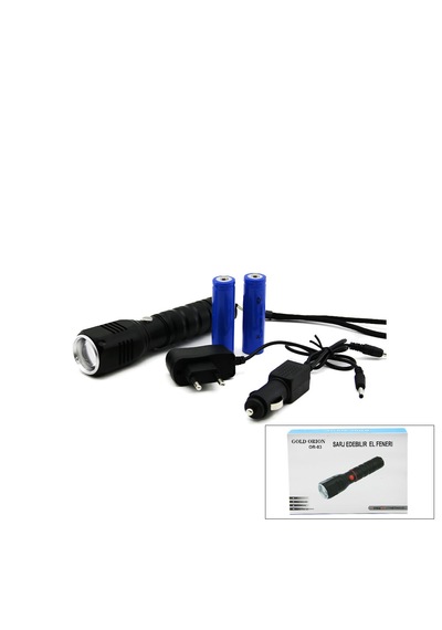 2ın1 Zoomlu El Feneri - Cob Led Fiş - Çakmak Şarjlı Metal Kasa 17cm 3000 Lumen 5250